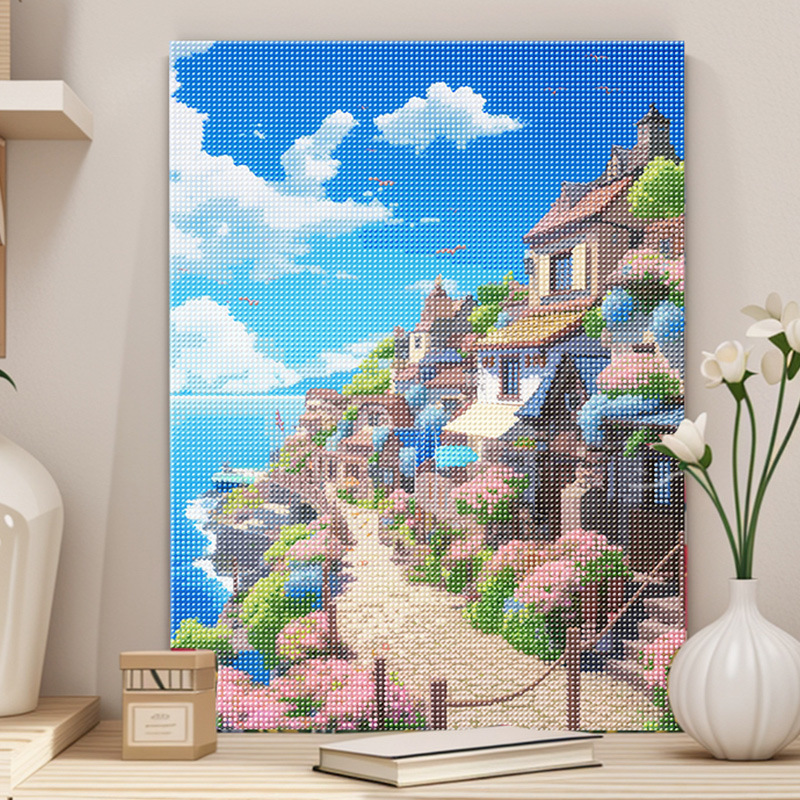 40*50 nueva serie de paisajes de animación transfronteriza pintura de diamantes niños adultos hechos a mano DIY con marco de pintura de diamantes en stock
