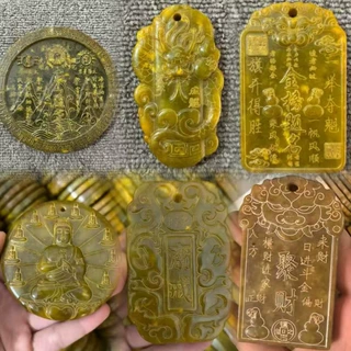 岫玉老玉仿古山海玉牌做旧雕刻佛吊坠古玩收藏挂件多款式现货批发