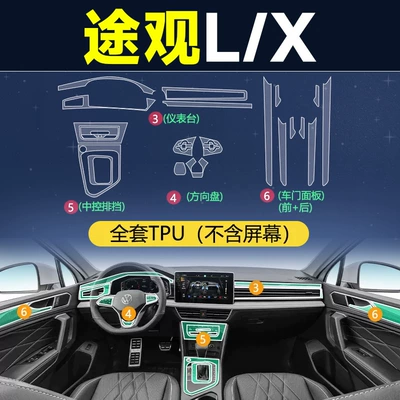 Car interior film, Volkswagen Tiguan Lpro Navigation X - 22-23-tiguan-lx-full-set-of-tpu-excluding-instrument-navigation