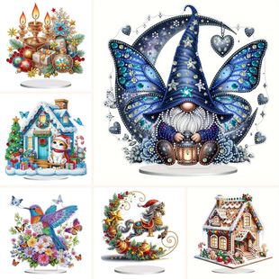 Cross-border DIY handmade acrylic diamond painting ornaments snowman * creative stick diamond children stick diamond Amazon
