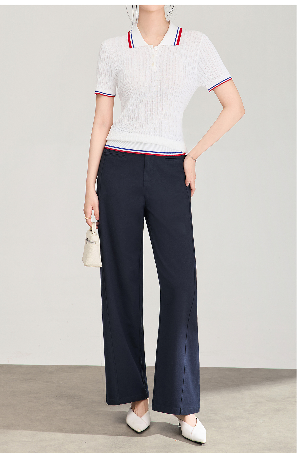 Quần culottes nữ ống rộng dáng lười, chất liệu tencel cotton mềm mại, cạp cao suông nhẹ — Xanh lông mòng đen chi tiết 13