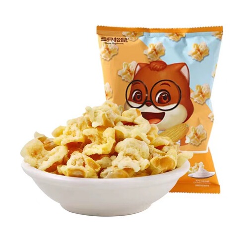 One-stop service for 3 squirrels corn flower 70g office leisure snack puffed potato chips instant popcorn 