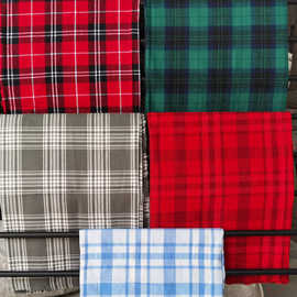 现货全棉格子布 21支纯棉磨毛衬衫布 160平方克斜纹色织棉格子布