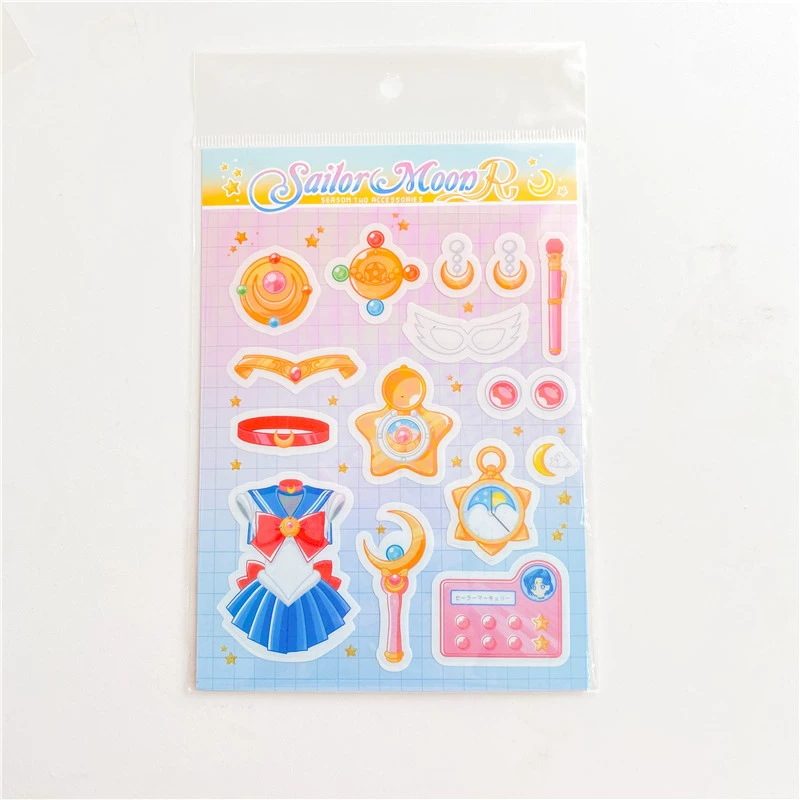 Стикеры (Сейлор Мун) декоративные для ноутбука и планера, assorted Sailor outfits & Wands