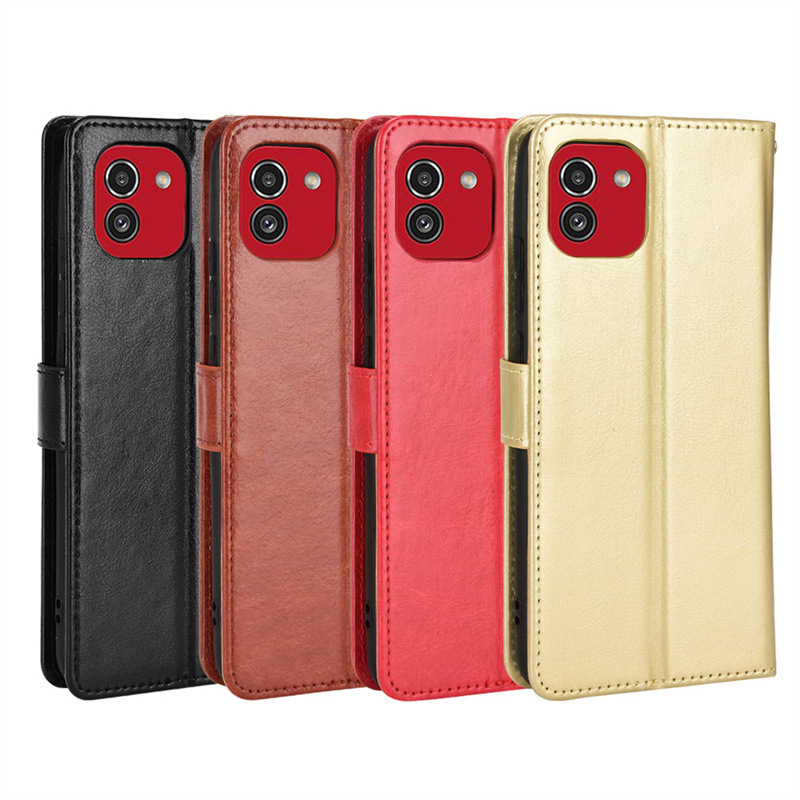 For Samsung A03 mobile phone case Galaxy A02/M02 global version mobile phone leather case crazy horse pattern flip card