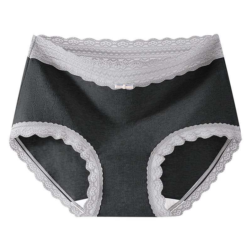 Un tipo de ropa interior de algodón de color de contraste de encaje de algodón para bebés entrepierna de algodón 10A entrepierna antibacteriana transpirable calzoncillos de mujer