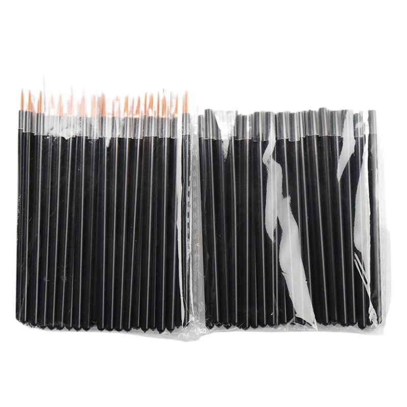 Venta al por mayor delineador de ojos cepillo de nylon grifo delineador de ojos fino con capucha delineador de ojos cepillo portátil cabeza amarilla cepillo de cabeza blanca