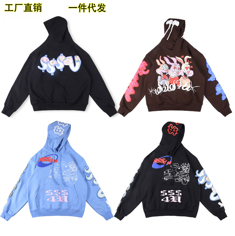 Foreign Trade Wholesale Drake Related Hoodie Cool Floral Elements Embellished Black Hooded Sweatshirt Foreign Trade Wholesale Drake Related Hoodie Cool Floral Elements Embellished Black Hooded Sweatshirt
