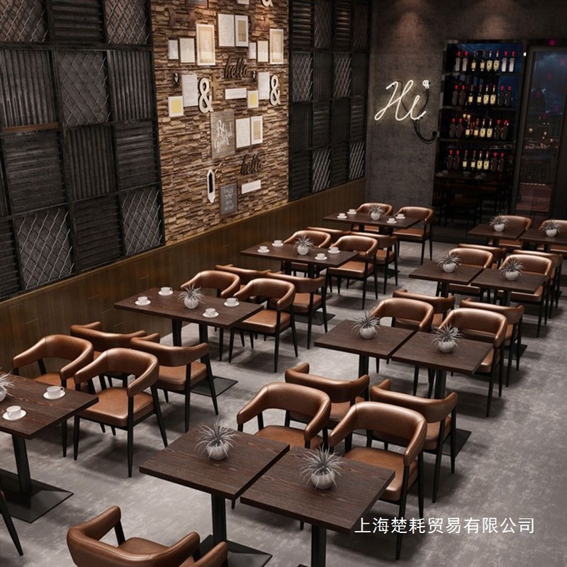 咖啡厅奶茶店卡座组合网红收藏清西餐厅万人火锅酒吧桌椅标配木|undefined