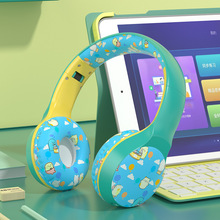 跨境私模新款時尚卡通學生兒童無線頭戴式藍牙耳機電腦網課帶麥