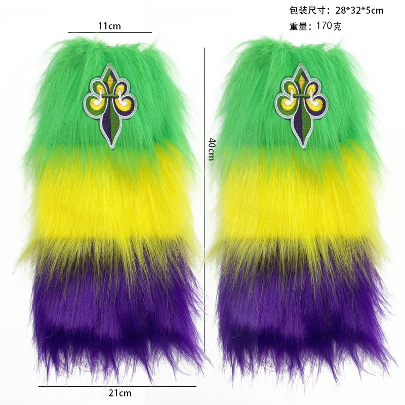 2025 Mardi Gras fiesta de carnaval Brasil Halloween fiesta de carnaval tricolor correa de pelo conjunto de corbata