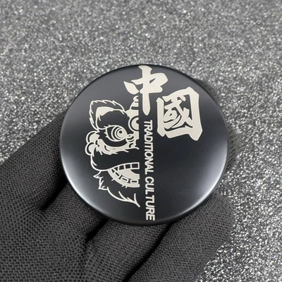 Hub cover Cap Car Sticker I8 Exterior - national-trend-lion-style-matte-black-4-pieces