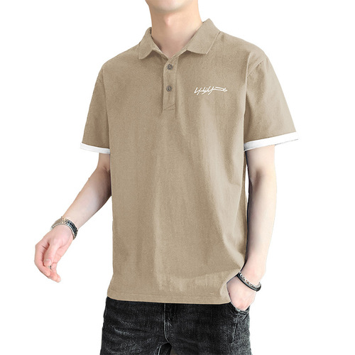 Short-sleeve T-shirt for men, collar polo shirt, summer 2025 new style trendy brand loose casual quick-drying clothing T-shirt
