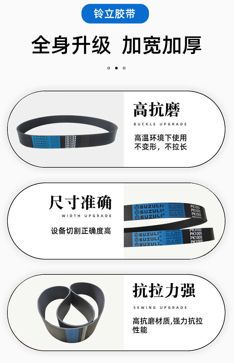 Multi-wedge belt 8PK780-1000 transmission belt conveyor belt multi-groove belt EPDM conjoined rubber motor fan belt