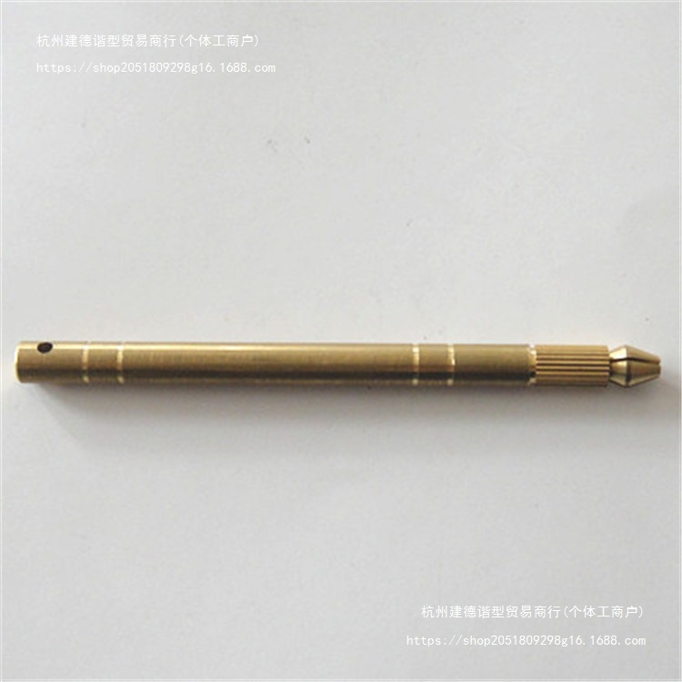 千枚手缝针铜把手手工铜装手柄通手柄铜针器挑针挑针针可调垒德株