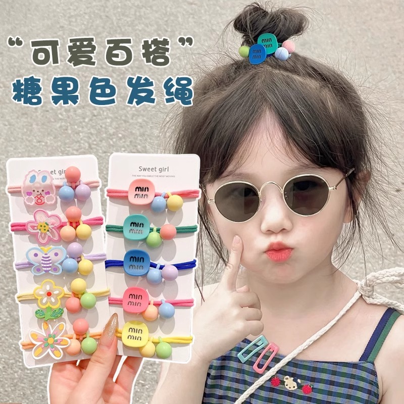 2025 nueva mariposa cuerda de cabello niñas atadas bolas correa de cabello no daña cabello alto valor de la cara cuerda de cabello joyería para el cabello de niña