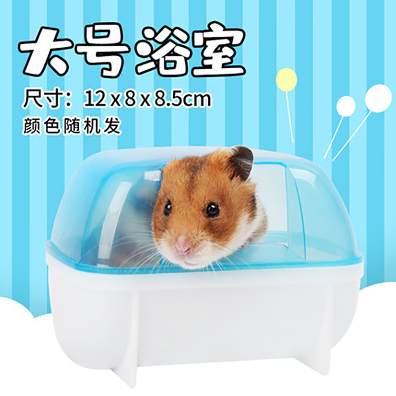 Inodoro de hámster desodorizador de oro oso baño pet transparente dragón baño de dinosaurio arena de baño a prueba de salpicaduras baño de baño