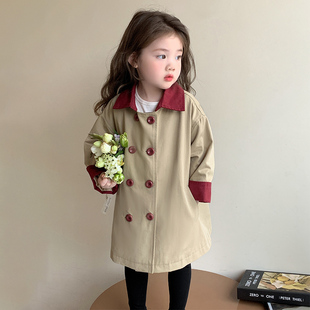 Mid-length Girl's Coat Coat Spring and Autumn 2025 New Children's Western Style Spring Baby Girl's Korean Style Top Spring Clothes