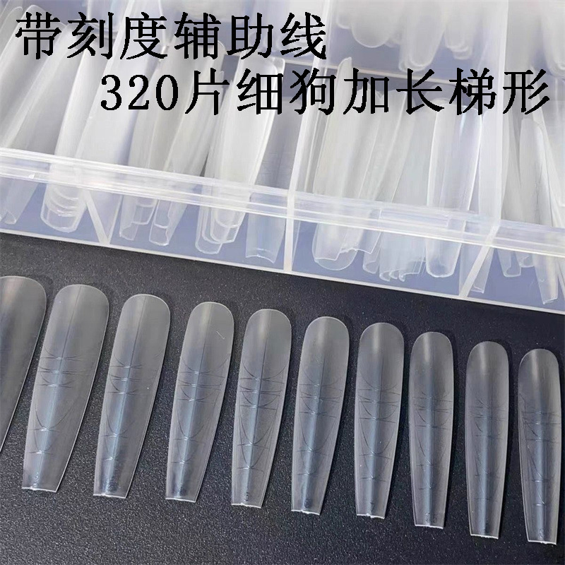 Black technology new style with scale auxiliary line nail sheet ultra-thin seamless carving-free grinding full stickers half stickers nail extension patch
