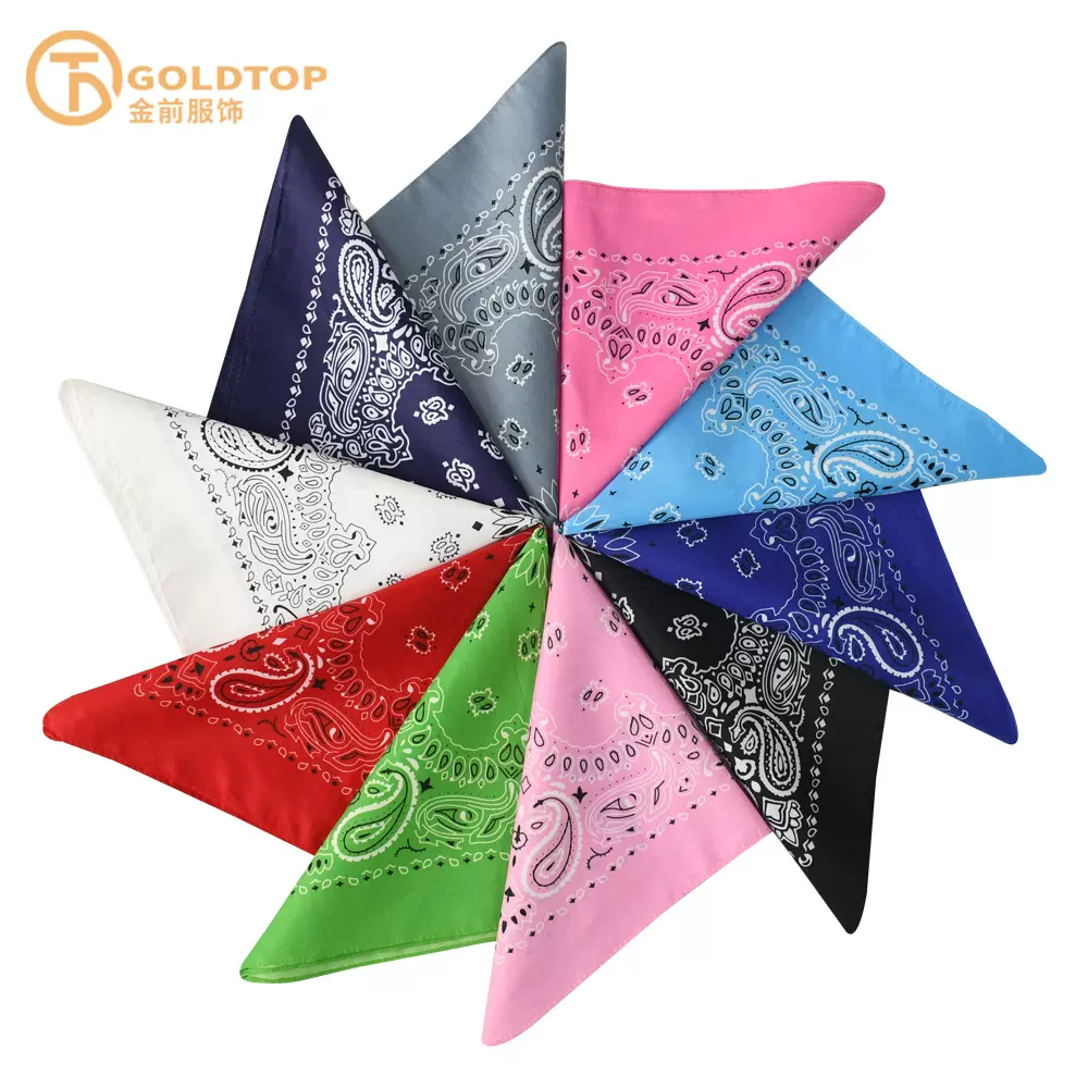 跨境亚马逊涤纶双腰果双虫百变魔术头巾54*54骑行魔术方巾批发