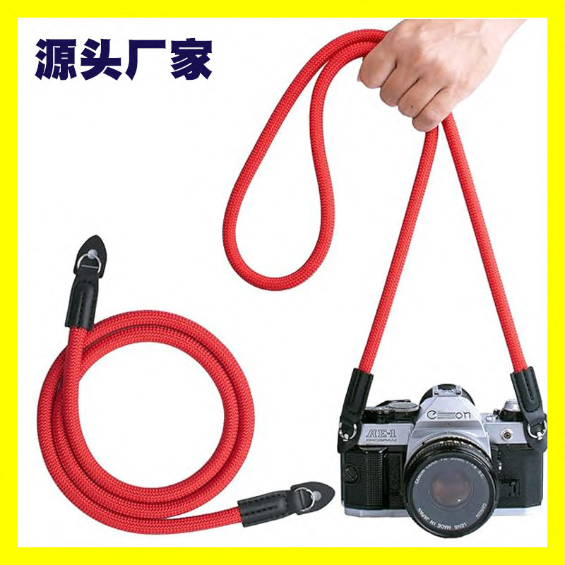 Factory wholesale nylon round rope camera shoulder strap camera neck strap micro SLR fast camera lanyard umbrella rope camera strap