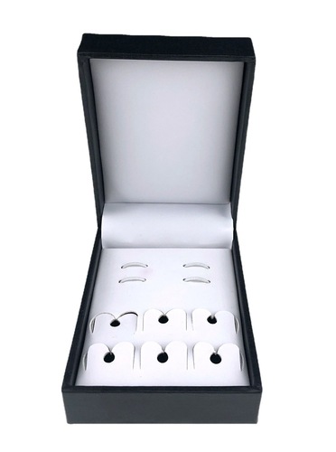 Dali Simple Oil Metal French Tails Suit Shirt Black Enamel Cufflinks