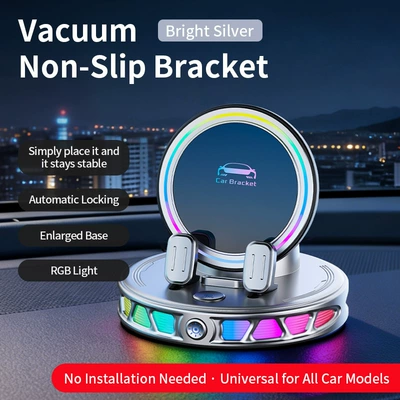 Cross-Border Hot-Selling Car-Mounted Smart Car phone holder - neutral-english-bright-silver-electric-clamping