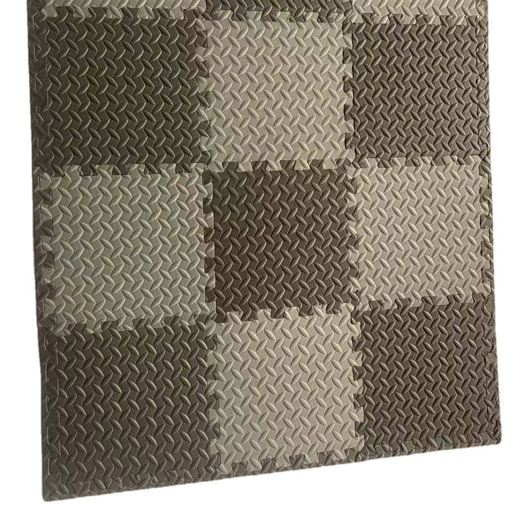 Patrón de hoja negra 30*30 empalme estera de piso de espuma de empalme estera Eva estera de arrastre en stock