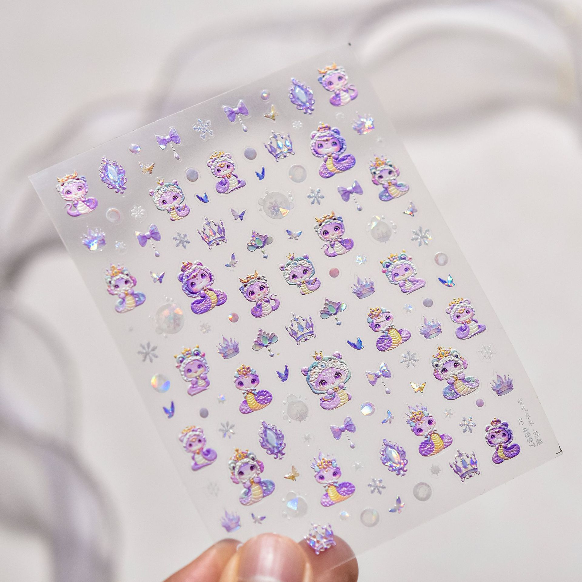 Manicure nuevo pegatinas en relieve en la explosión japonesa pegatinas de uñas para niños Rui Serpente Chengxiang pegatinas de uñas al por mayor