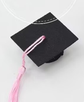 Mini sombrero de graduación de fieltro con flecos, decoración para muñecas y botellas de vino, ramo