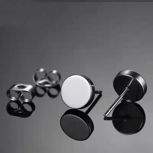 Korean Trendy Punk Rock Polished Stainless Steel Earrings for Both Men and Women
