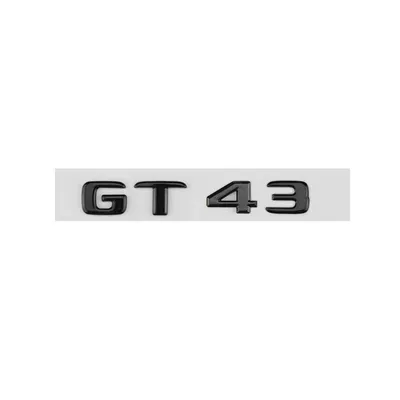Suitable for Mercedes-Benz GT, GT43, GT53, GT63, GT50 car rear emblem displacement label, letter rear emblem car sticker (Car logo) - gt43-glossy-black