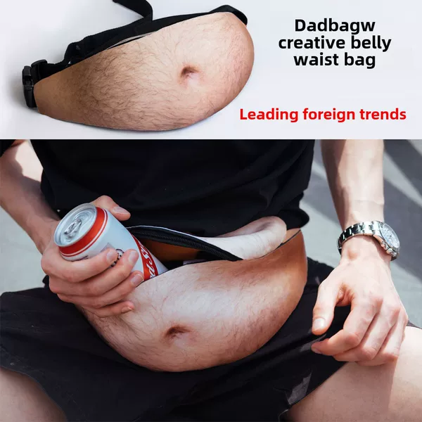 Outdoor Sports Dadbagw Creative Big Belly Waist Bag Fake Belly Waist Bag Beer Belly Waist Bag Change