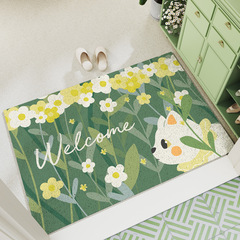 小清新家用入戶門地墊刮泥蹭土進門腳墊卡通絲圈耐髒耐磨玄關地毯