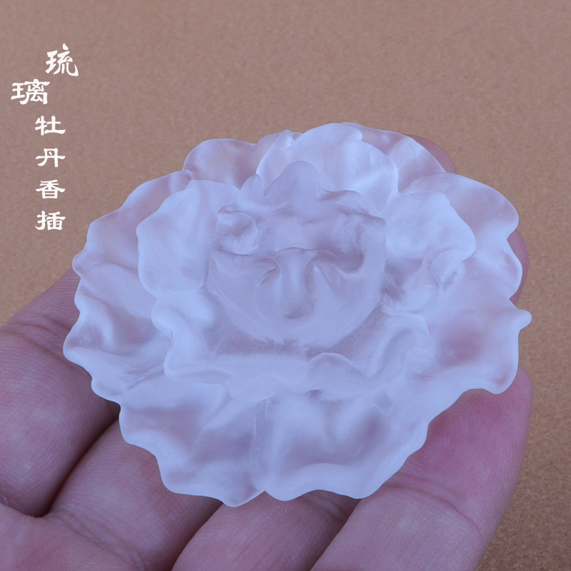 牡丹花茶枕香插摆件琉璃工艺品客厅禅意茶书房桌面家居装饰手把件|undefined
