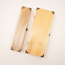 单支三支装木质毛笔盒香樟木复古防虫防蛀光面可刻字收藏盒包装盒