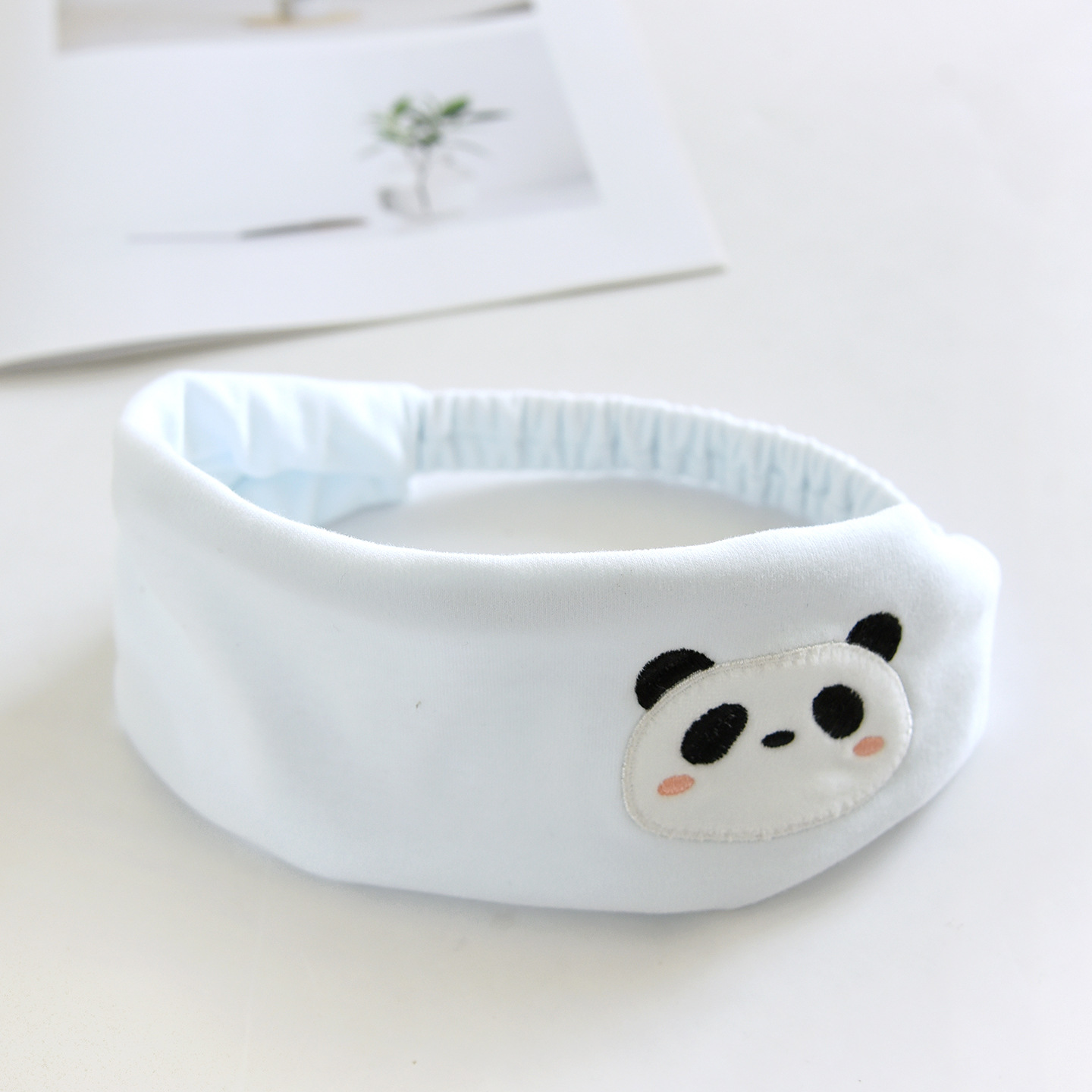 [pure cotton hairband] blue panda / One size fits all