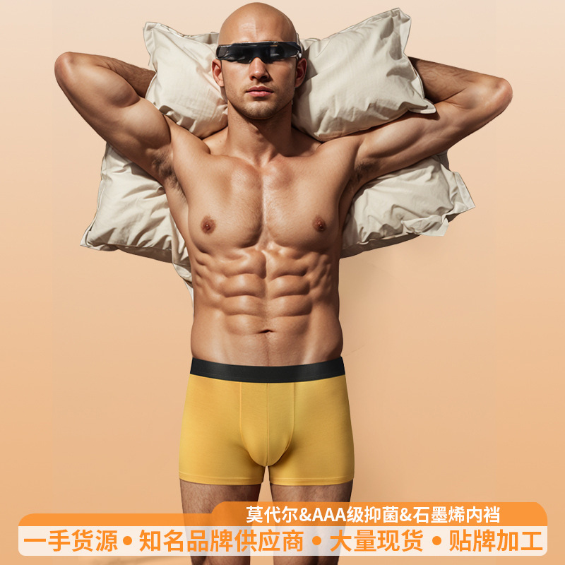 Men's Underwear Summer Modal Underwear Factory Wholesale Sports Large Size Antibacterial Underwear Graphene Boxer Briefs Men's Underwear Summer Modal Underwear Factory Wholesale Sports Large Size Antibacterial Underwear Graphene Boxer Briefs