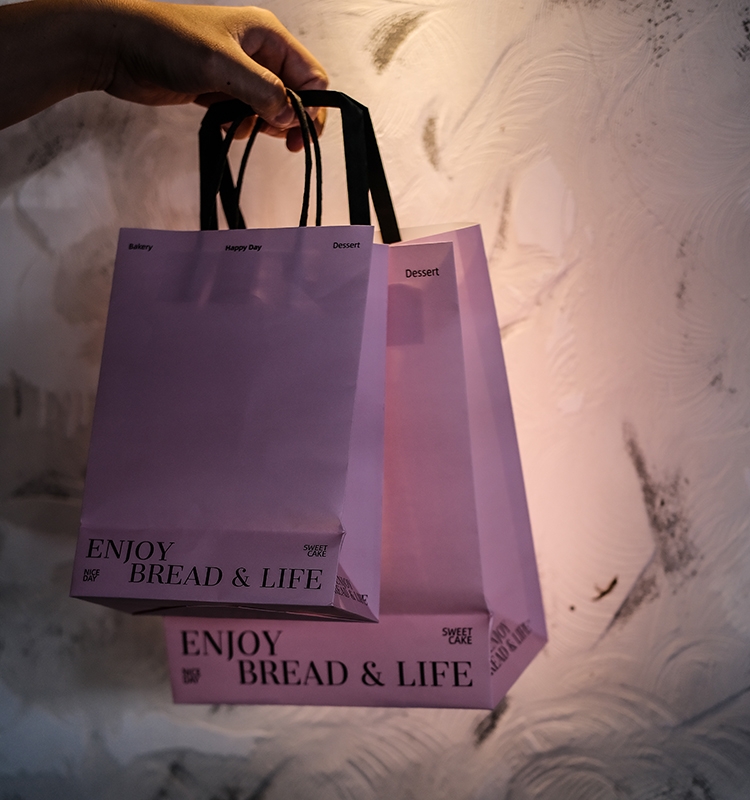 日系甜品打包纸袋定 制蛋糕店烘焙手拎水果捞外卖包装面包手提袋