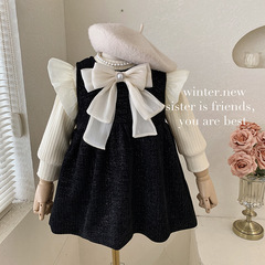 Little Girl's Winter 2023 New Fashion Plush Cotton Autumn Dress for Babies, Birthday Formal Gown, Princess Dress