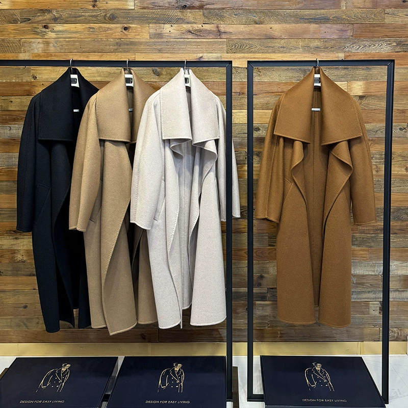 Max с тем же морским воротником длинная женская свободная шерстяная куртка из двухстороннего кашемира риенца пальто Rienza