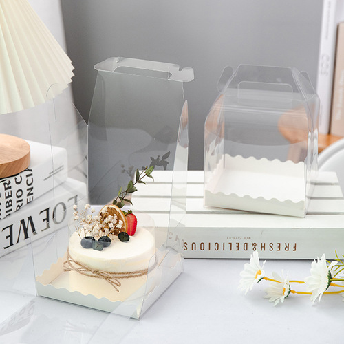 3-inch, 4-inch, 5-inch, 6-inch birthday transparent cake box portable 4-inch, 5-inch, 6-inch pop-up cake packaging box with heightening