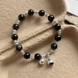 S925纯银天然黑玛瑙招财猫手链小众新中式复古手串轻奢高级感国潮