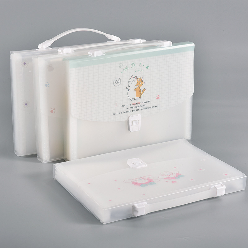 originality student portable Expanding folder a4 capacity test paper Storage folder pp multi-storey file pocket customized