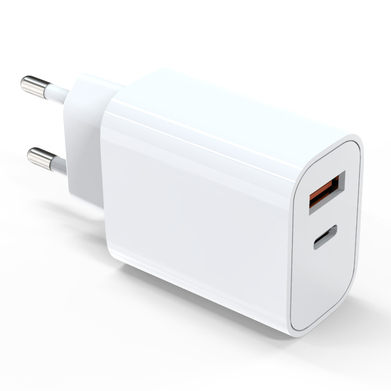 PD20W cabeza de carga rápida de doble puerto certificación CEPC cargador al por mayor PD20W + USB para teléfonos móviles de Apple