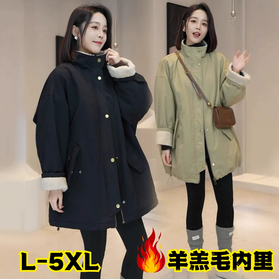 Среднедлинная одежда Parker одежда ветровка женская хлопчатобумажная зимняя корейская версия новая бархатная средняя длинная овечья шерсть хлопчатобумажная куртка прилив