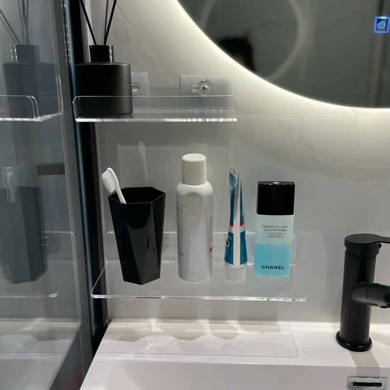 Bathroom room Kitchen U -shaped transparent acrylic one -type partition -free punch -free bathroom cosmetics setting wall shelf wall