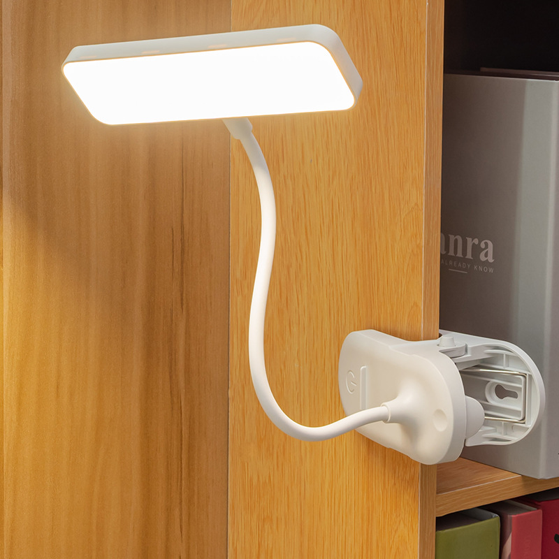 Lámpara LED de escritorio, lámpara con clip para estudio, lámpara de noche con protección para los ojos específica para estudiantes, lámpara de lectura recargable para dormitorio, lámpara pequeña de escritorio para dormitorio