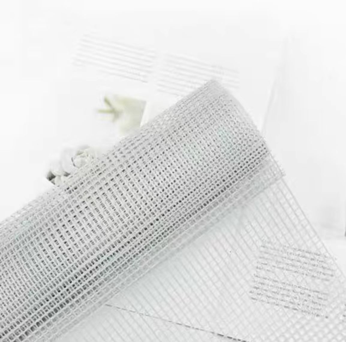 Papel de envolver de flores de malla cuadrada coreana, hilo de flores envuelto en rosas hecho a mano, material de malla de hilo duro, suministros para floristería