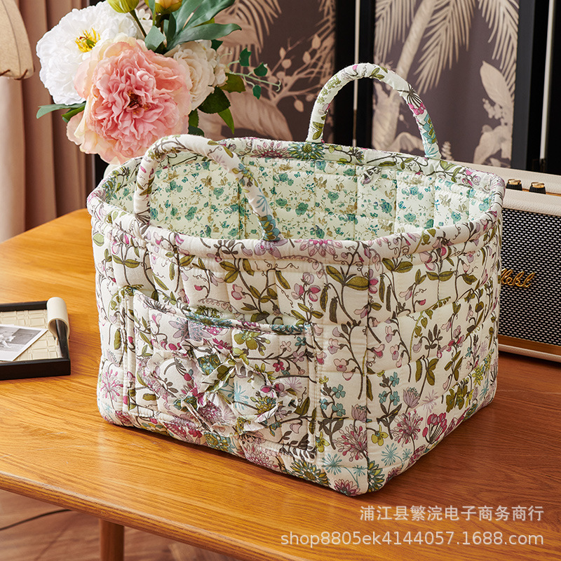 対外貿易輸出家庭布芸収納バスケット韓国式田園風携帯下着雑物整理枠機洗濯収納バスケット